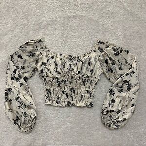 Floral Smocked Puff Sleeve Top
